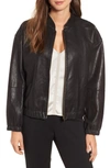 EILEEN FISHER LEATHER BOMBER JACKET,F8LLA-J4901M