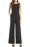 Julia Jordan Shoulder Bow Jumpsuit In Black
