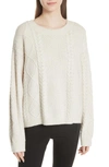 VINCE WOOL & CASHMERE BLEND CABLE KNIT SWEATER,V523078062