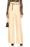 CHLOÉ CHLOE FLUID VISCOSE WIDE LEG TROUSERS IN NEUTRALS