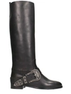 RED VALENTINO BLACK LEATHER BOOTS,10632372