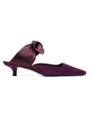 THE ROW coco suede and satin mules BLUE,F1025 L765