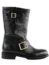 JIMMY CHOO BUCKLE DETAILED BIKER BOOTS,10632478