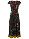 RED VALENTINO RED VALENTINO FLORAL PRINT FLUTTER DRESS,10632624