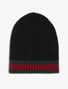 GUCCI Striped knitted wool beanie