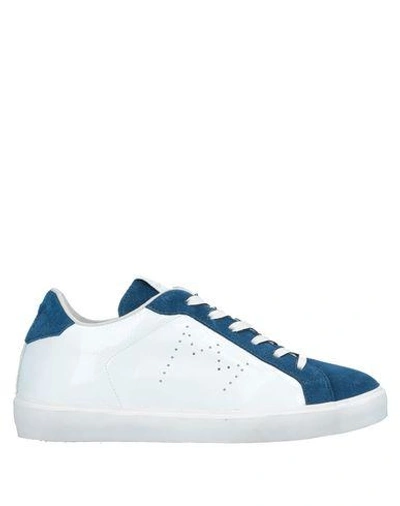 Leather Crown Trainers In Blue