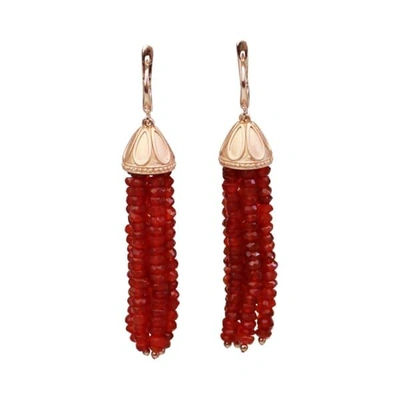 Bellus Domina Sterling Silver Agate Tassel Earrings
