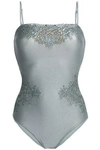 ZIMMERMANN EMBROIDERED METALLIC SWIMSUIT,3074457345618977239