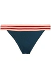 ZIMMERMANN WOMAN STRIPED LOW-RISE BIKINI BRIEFS PETROL,GB 1874378722710879