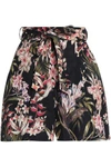 ZIMMERMANN PRINTED LINEN SHORTS,3074457345618885402