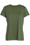 VINCE WOMAN PIMA COTTON T-SHIRT ARMY GREEN,AU 13331180551921994