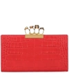 ALEXANDER MCQUEEN EMBELLISHED LEATHER CLUTCH,P00332202