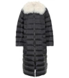 RED VALENTINO FUR-TRIMMED DOWN COAT,P00326306