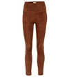 BRUNELLO CUCINELLI SUEDE CROPPED LEGGINGS,P00341982