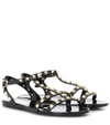 Valentino Rockstud Jelly Sandals In Black