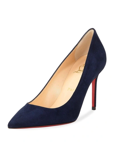 Christian Louboutin Decollete 85mm Suede Red Sole Pumps