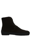 Tod's Man Ankle Boots Black Size 9 Leather In Dark Brown
