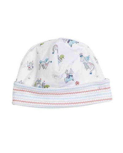 Kissy Kissy King Of The Castle Printed Baby Hat In Blue