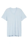 James Perse Short Sleeve V-neck T-shirt In Baby Blue Pigment