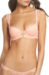 Sam Edelman Flutter Lace T-shirt Bra In Peach Amber