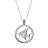 ANCHOR & CREW ANGEL FISH DISC PARADISE SILVER NECKLACE PENDANT