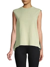 VALENTINO Sleeveless Hi-Lo Top,0400098925495