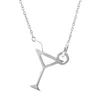 Anchor & Crew Beach Cocktail Link Paradise Silver Necklace Pendant In Silver