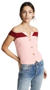 LAVEER OFF SHOULDER BUSTIER TOP