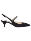 PRADA POINTY KITTEN HEEL PUMPS,10633476