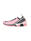 Dolce & Gabbana Sorrento Slip-on Sneakers With Logo Tape In Rosa-nero