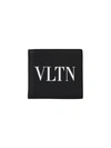 Valentino Black Vltn Bifold Wallet In Black