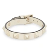 Valentino Garavani Rockstud Calfskin Double-strap Bracelet Woman Light Ivory Uni In Ivory