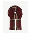 Burberry Mu Giant Scarf With Tartan Burgundy Pattern In Claret Check