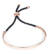 Monica Vinader Fiji 18ct Rose Gold-plated Friendship Bracelet In Rose Gold Navy