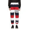 Thom Browne Striped Cotton-jersey Jogging Bottoms In 960 Rwbwht