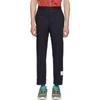 THOM BROWNE THOM BROWNE NAVY TWILL UNCONSTRUCTED CHINO TROUSERS