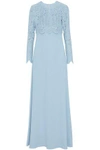 MIKAEL AGHAL CORDED LACE-PANELED CREPE GOWN,3074457345618608394