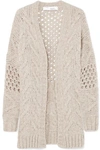 IRO AIR CABLE-KNIT WOOL-BLEND CARDIGAN