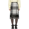 OFF-WHITE OFF-WHITE BLACK AND WHITE CHECK BLANKET SKIRT