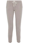MONROW WOMAN COTTON-JERSEY TRACK PANTS TAUPE,US 82673811873316