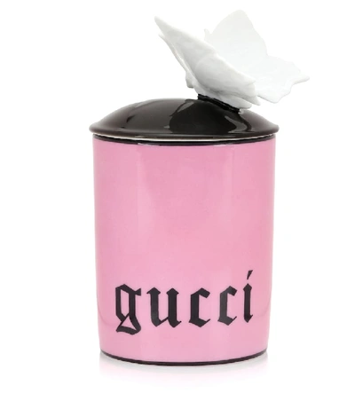 Gucci "inventum Butterfly"香氛蜡烛 In Pink Porcelain