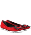 ROGER VIVIER VIV' GOMMETTE SUEDE BALLET FLATS,P00333123