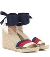 Gucci Lilibeth Sylvie Web Espadrille Wedge Sandal In Multicoloured