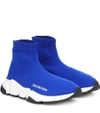 Balenciaga Blue And White Speed Sock Sneakers