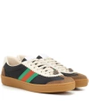 GUCCI LEATHER AND SUEDE SNEAKERS,P00335059