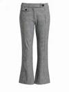 DEREK LAM 10 CROSBY Flannel Plaid Crop Flare Trousers