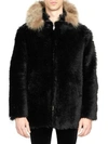 SAINT LAURENT Fur Trimmed Jacket