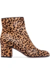 GIANVITO ROSSI MARGAUX 65 LEOPARD-PRINT CALF HAIR ANKLE BOOTS