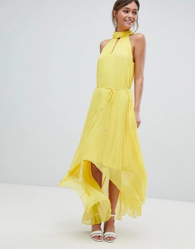 Ted Baker Nadette Pleated Maxi Dress In Yellow