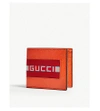 GUCCI ORANGE CANVAS STRIPE LEATHER WALLET